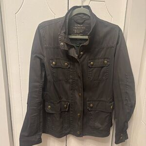 J. Crew Black Field Jacket with Gold Details